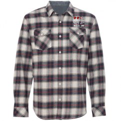 Unisex Long Sleeve Plaid Flannel Shirt